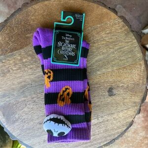 Disney Nightmare Before Christmas Jack Skellington striped crew socks